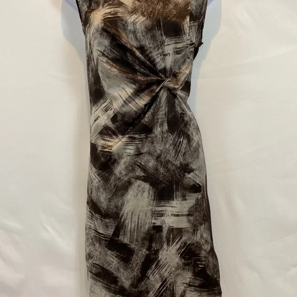 Simply Vera Vera Wang brown knotted dress in brown and gray size S - Picture 4 of 11